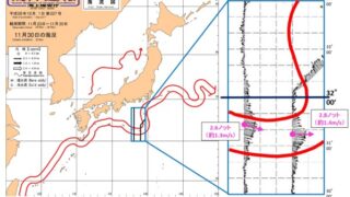 黒潮の流路が更に南下（11月30日観測）