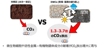 乾燥と湿潤の繰り返しが土壌のCO2放出を増大させることを解明