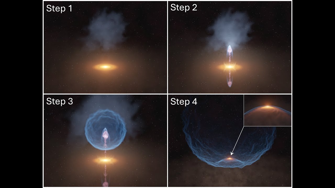 恒星ジェットが生み出した衝撃波で形がゆがめられた原始惑星系円盤を発見