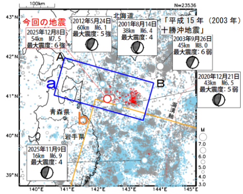 ２０２５年１２月８日青森県東方沖の地震に関する情報