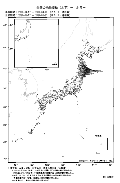令和8年5月の地殻変動